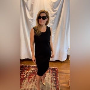 Ming Wang Sleeveless Sheath Knit Dress, Black size Small